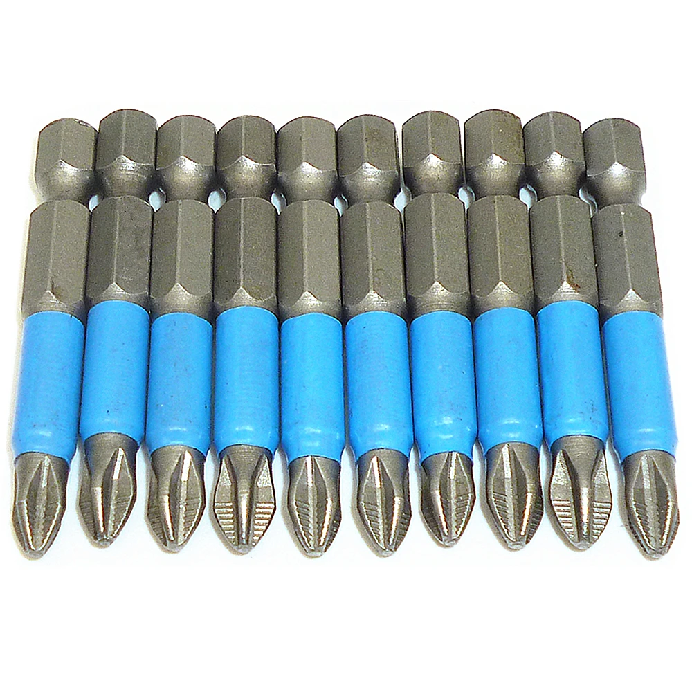 

10pcs PH2 S2 Single Side Phillips Head Screw Driver Bit Set Quick Release1/4" Hex Shank 50mm Magnetic Anti Slip Screwdriver Bits