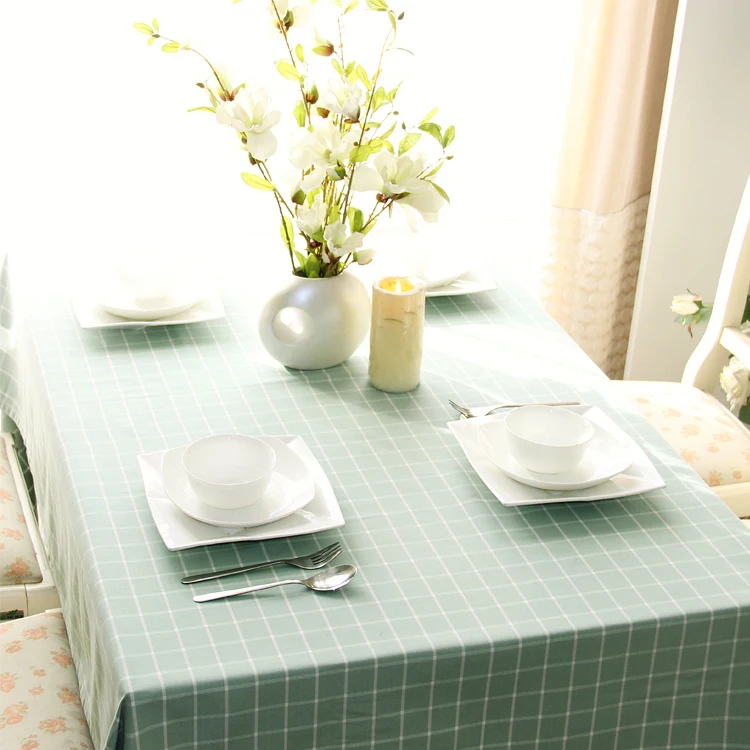 High quality Simple tablecloth Checked cotton fabric Rectangle