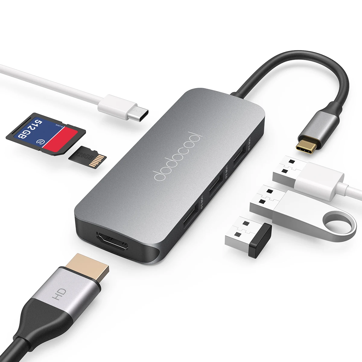 Dodocool usb концентратор usb 3,0 концентратор type c usb c концентратор с HDMI адаптер док-станция для macbook pro Аксессуары USB-C 3,1 сплиттер