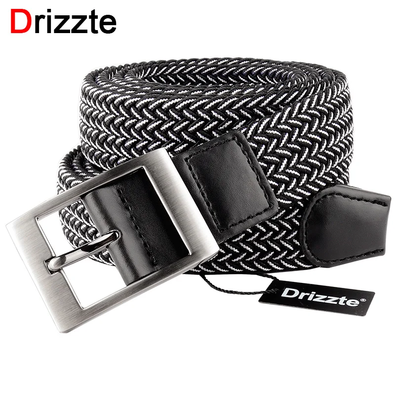 

Drizzte Mens Plus Size 120 140 160 180CM Belts Black Elastic Belt Mens Stretch Braided Waist Belt 43-71inch Long Big and Tall