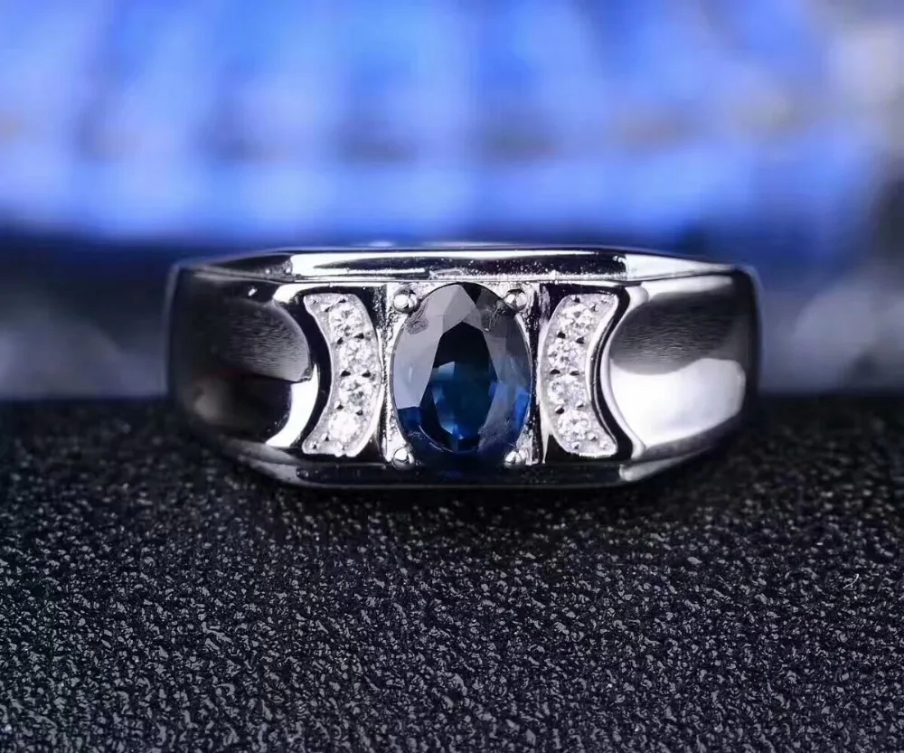 KJJEAXCMY Fine jewelry 925 pure silver inlaid Sapphire Rings for men and women