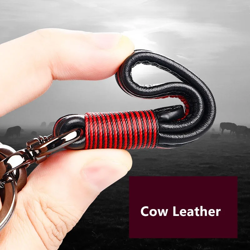 

Handmade Leather Car Keychain Home Key Ring Man and Woman Waist Hanging Key Chains For BMW Volvo Lexus KIA Toyota