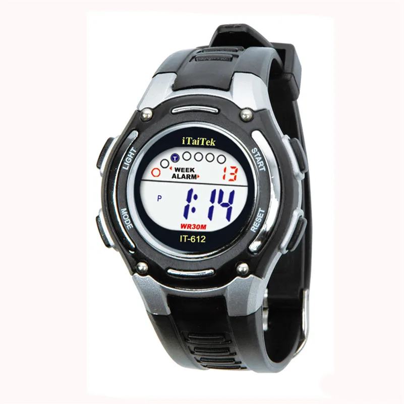 Спортивный студент, дети, часы детские часы Детские светодиодные цифровые наручные часы для мальчиков и девочек электронные Дата часы Выберите подарки Reloj/DD - Цвет: Black