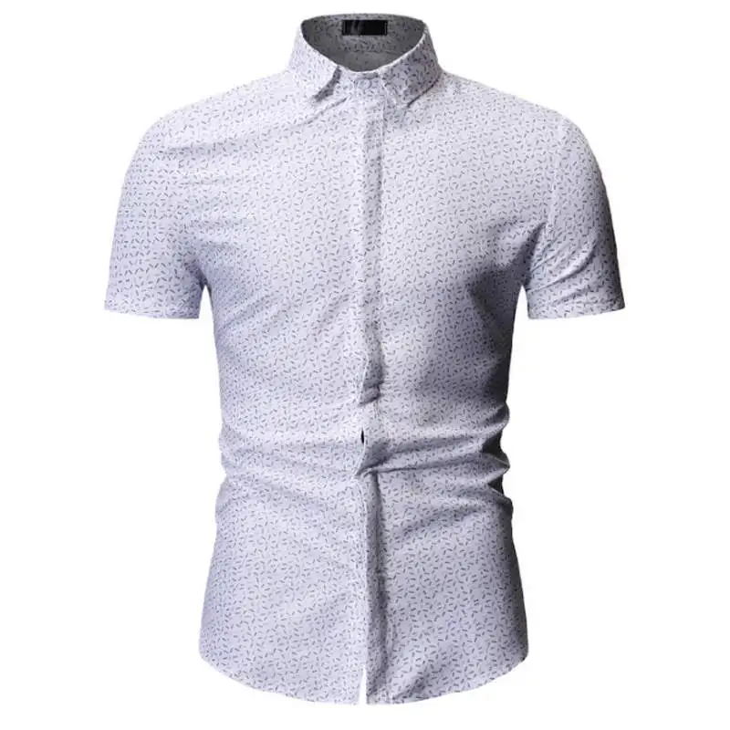 Новые летние мужские рубашки с коротким рукавом slim Fit Camisa Masculina Повседневное мужские рубашки Социальное модные Chemise homme M-3XL - Цвет: YS85 white