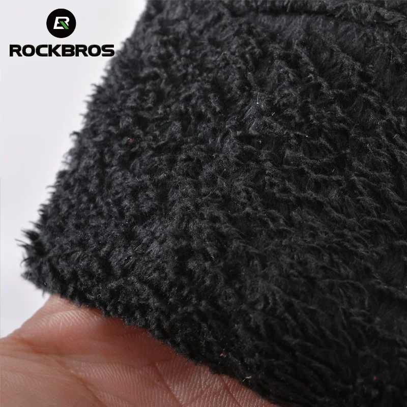 ROCKBROS Winter Cycling Bicycle Long Gloves Thermal Windproof Warm Fleece Gloves Men Anti-slip Water Resistant Sport Bike Gloves