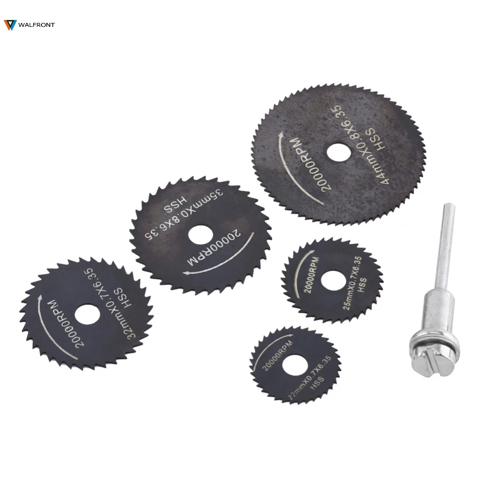 

1 Set 6pcs HSS Circular Saw Blades Cutting Disc Power Tools for Wood Plastic 22-44mm