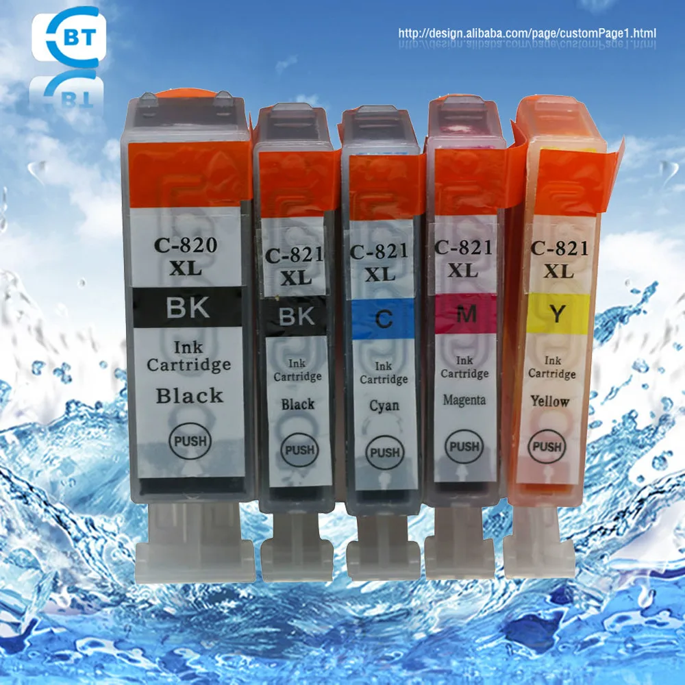 

5pcs Compatible pgi820bk cli-821 ink cartridge use for IP3680/IP4680/MP545/MP558/MP568/MP638/MP648