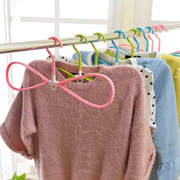 

5 Pcs Plastic 360 Degrees Drying Cloth Hangers Rack Non-slip Clothing Space Saving Home Storage Rank with Hook Closet Organizer