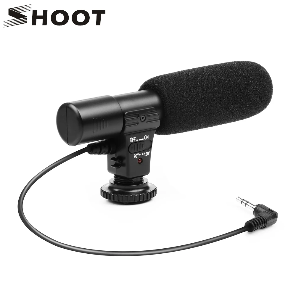 SHOOT Stereo Microphones For Nikon Canon DSLR Camera Microphone For Recording Vocals Camcorder
