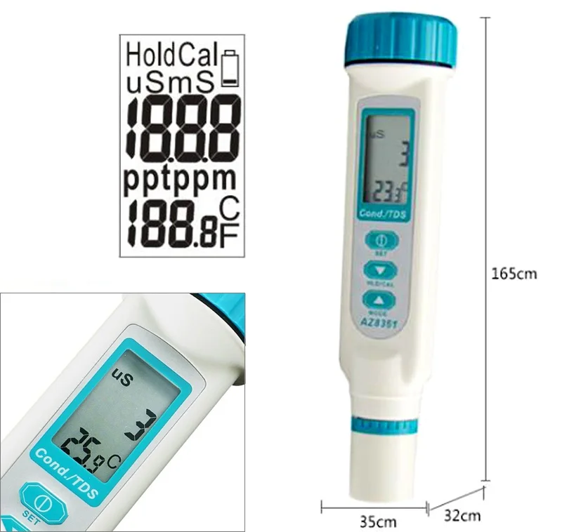 

Pocket Temperature TDS Cond. Temp Meter Monitor Total Dissolved Solids Test Analyzer Electrolysis Stick Kangen Pen Purity Filter