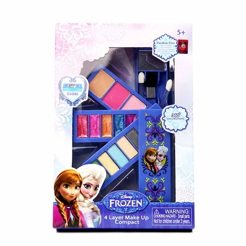 2018 Disney Children's Cosmetics Frozen Rotating Fashion Safety Makeup Box Girl Pretending To Play Toy Party Birthday Gifts