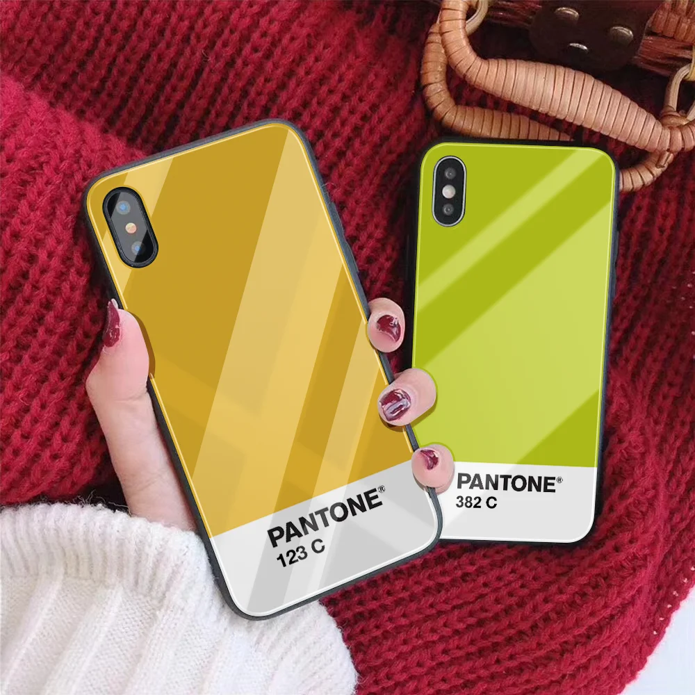 DIY Pantone чехол из закаленного стекла для телефона для iPhone 8 7X6 6S Plus заказной чехол для телефона для iPhone 11 Pro XS MAX XR 5 5S SE