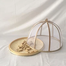 Домашняя бамбуковая вязаная Крышка для еды ручной работы с лотком сетка Красивая изоляция насекомых муха защита от пыли крышка еды