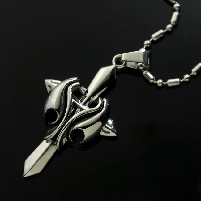 

Punk Fashion Brave Men Stainless Steel Pendant Necklace Men Personality Male Necklace Cross Jewelry for Biker Gifts HP335