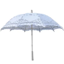 Винтажный кружевной зонт ручной работы хлопок вышивка зонтик женский костюм аксессуар для свадебной вечеринки фото реквизит(белый