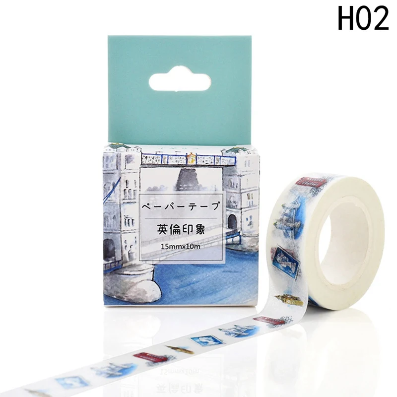 Японская декоративная лента Washi Скотч для скрапбукинга бумажная Маскировочная