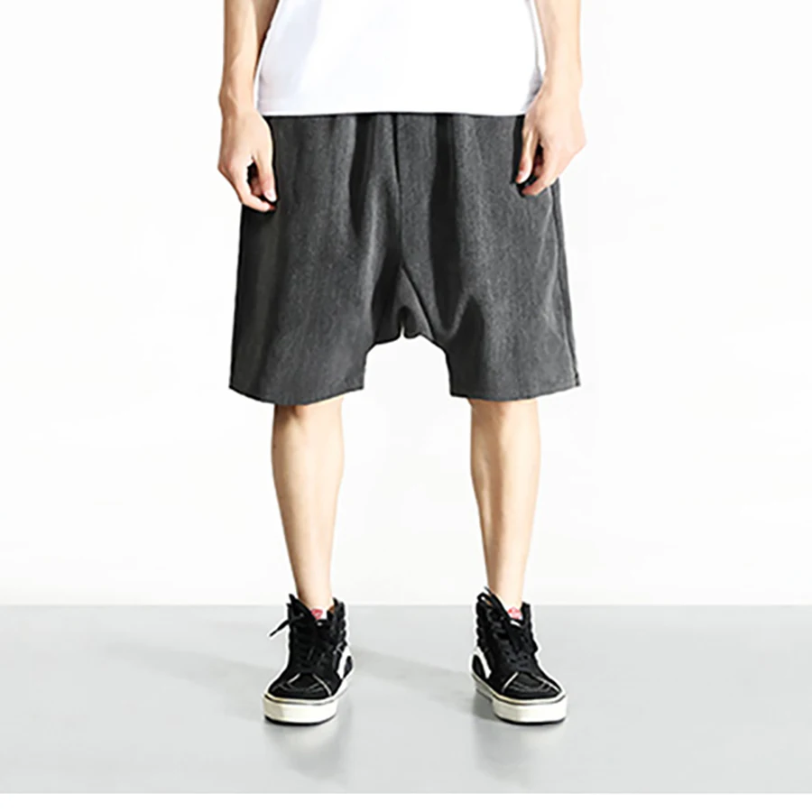 Летние мужские шорты-шаровары, мужские шорты в стиле хип-хоп, мужские шорты с мешковатыми шортами, шорты для скейтборда, бермуды, штаны с эластичным поясом, S6T012