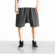 Летние мужские шорты-шаровары, мужские шорты в стиле хип-хоп, мужские шорты с мешковатыми шортами, шорты для скейтборда, бермуды, штаны с эластичным поясом, S6T012