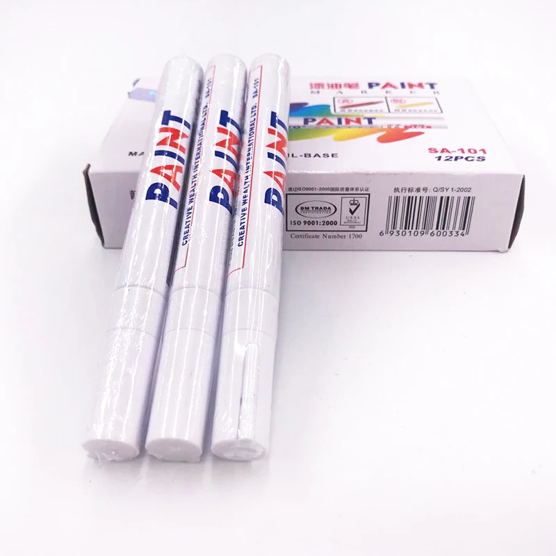 

Oil Car Tyre Tire Tread marker pen black Waterproof Permanent paint marker CD metallic graffiti pen white marker pen uni paint