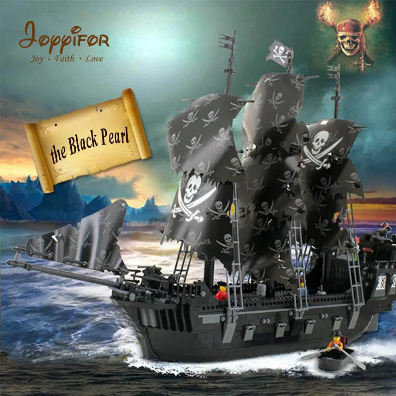 

Joyyifor Pirate series Black pearl ship boat building blocks Model Educational children DIY toys compatible LegoINGlys Figures