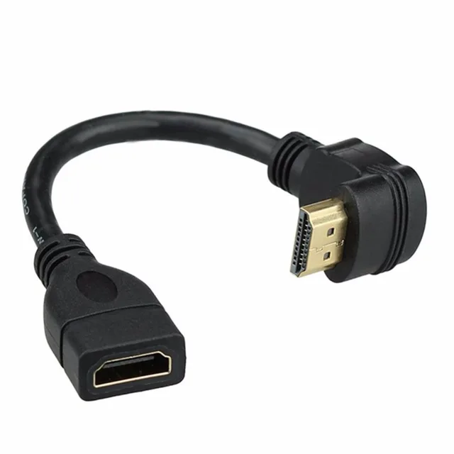 0.2m HDMI Extension Cable High Speed 90 Degree Angle HDMI Male to