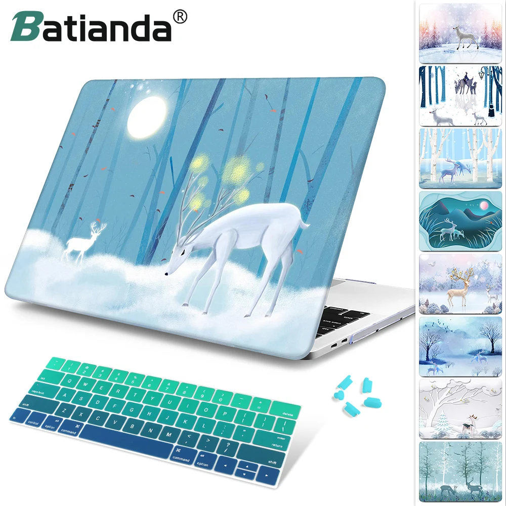Кристально чистый чехол для Macbook Air Pro retina 11 12 13 15 красивый с рисунком лося macbook 2018