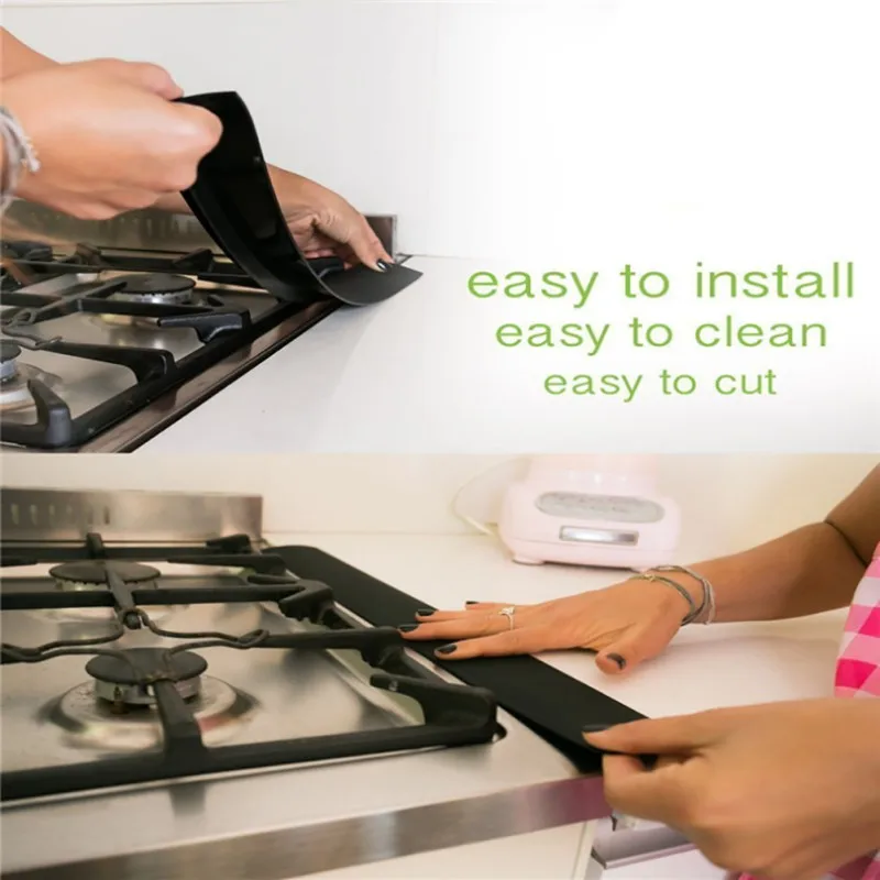 2pcs/set Silicone Stove Counter Gap Cover Heat Resistant Easy Clean