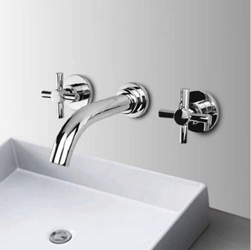 

high quality chrome finished brass in-wall bathroom sink basin faucet bathroom sink faucet