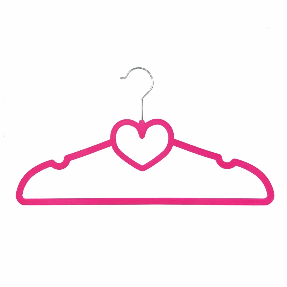 Премиум качество бархат одежда Вешалки-super slim, стекались розовый, в форме сердца, компактный, отсутствие скольжения Вешалки(50 шт./лот