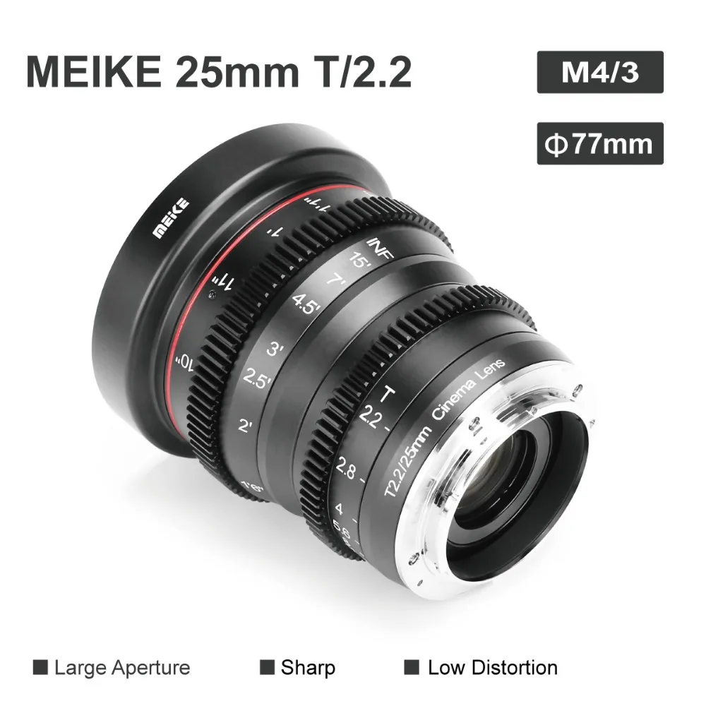 Meike 25 мм T2.2 ручная фокусировка портрет Cine объектив для fuji x-крепление для Olympus Panasonic M4/3-крепление для sony E-Mount