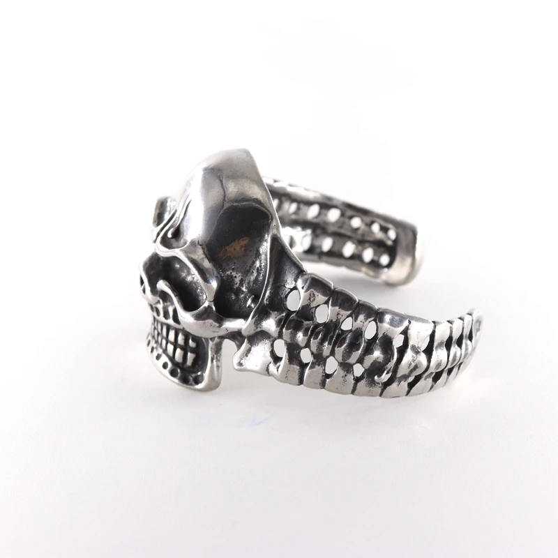 big heavy skull bangle for biker  (3)