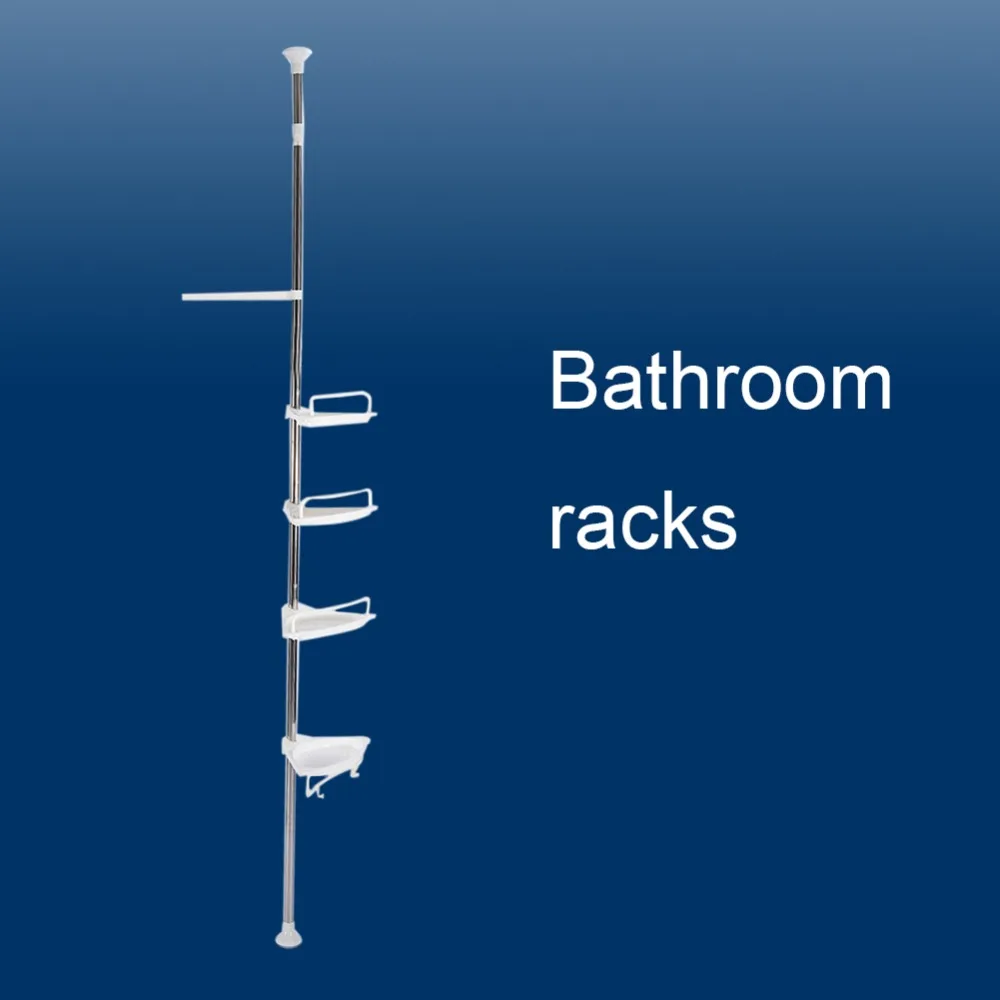 Регулируемая телескопическая полка для ванной кухни настенная угловая душевая стойка Органайзер 4 уровня Комплект полок для ванной