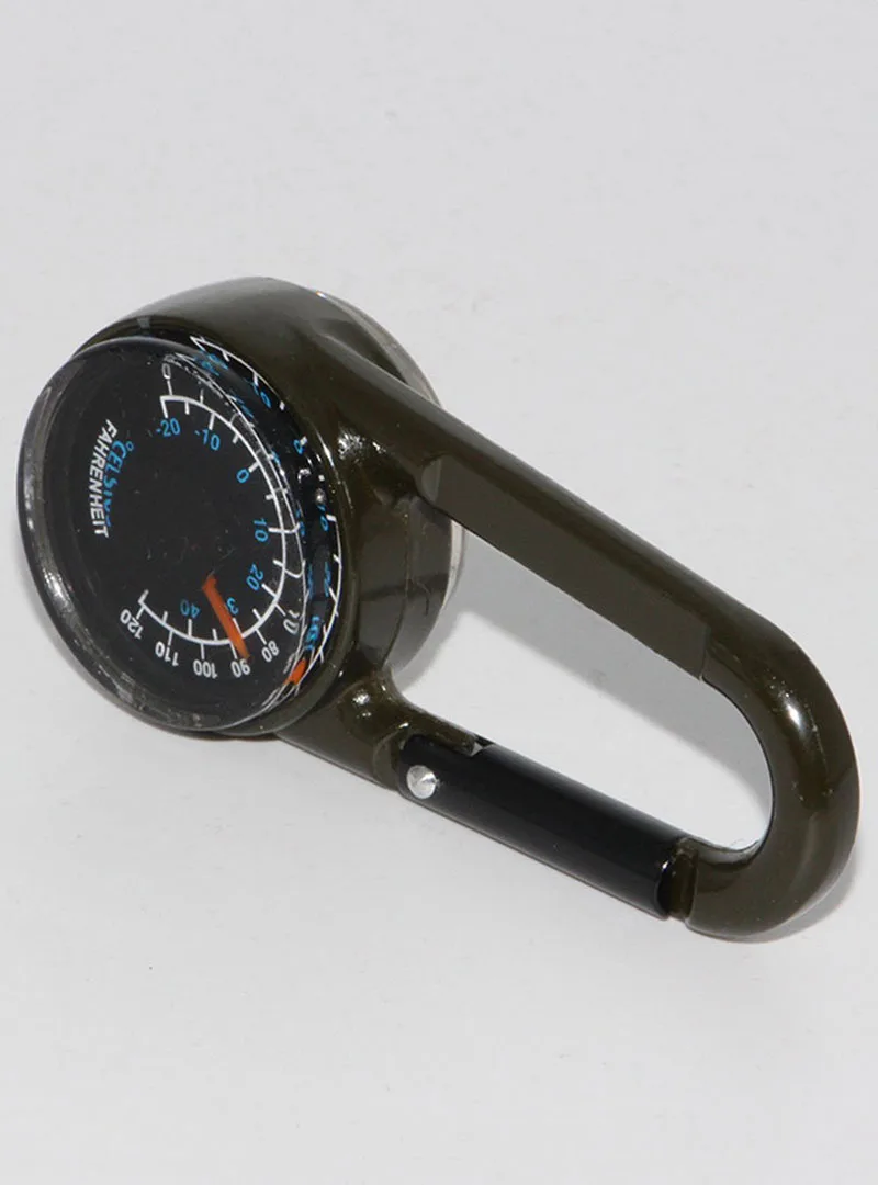 Multifunctional Mini Compass Thermometer Key chain Carabiner Clip Snap Hook Outdoor Camping Tool Hiking Goods Tourism Equipment (5)