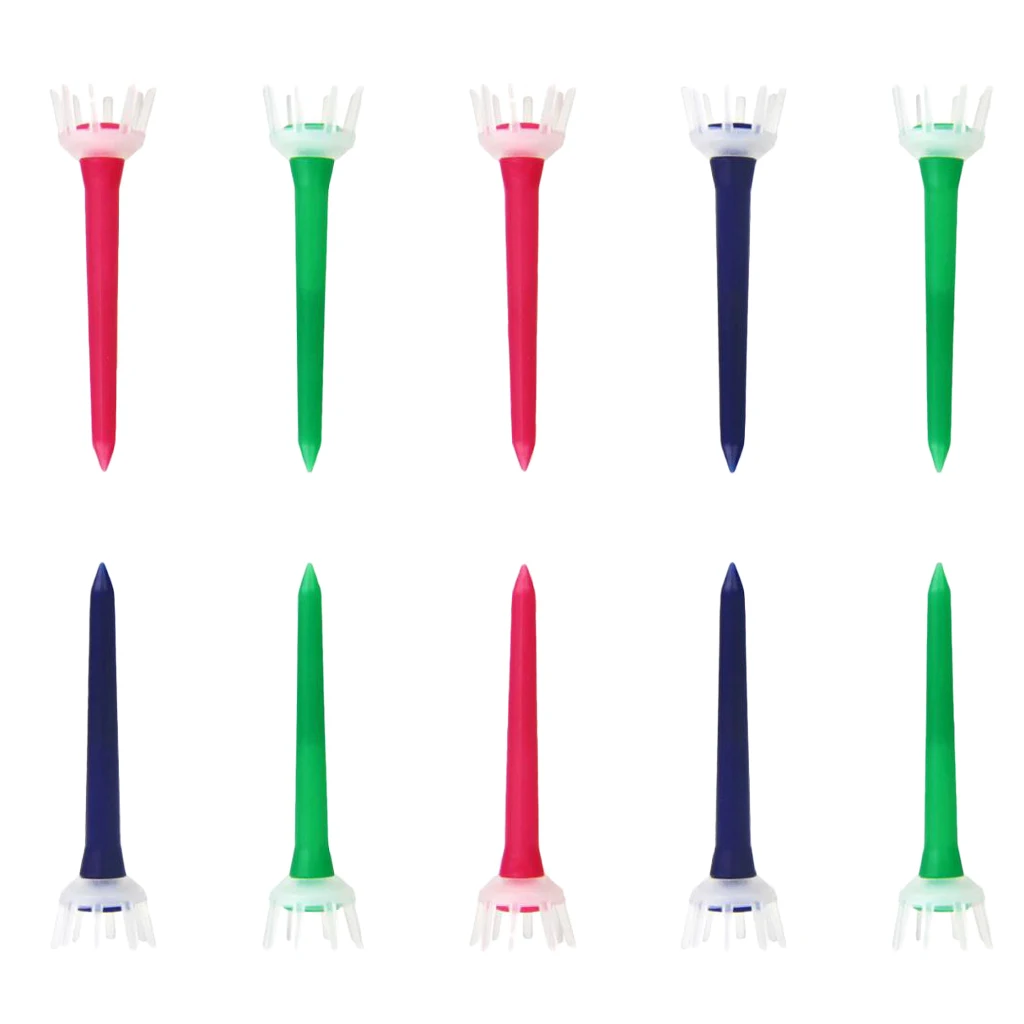 MagiDeal 10 Pieces 80/60mm PE Plastic Golf Tee Tees Club Accessories Ball Nails Holders Golf Ball Nail Holder 