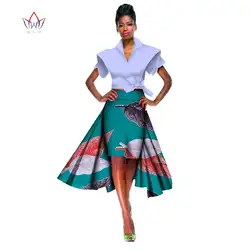 Новое поступление Африканский стиль Одежда для женщин Базен плюс размеры Высокая талия юбка Африка уникальный оригинальный юбка пачка WY112