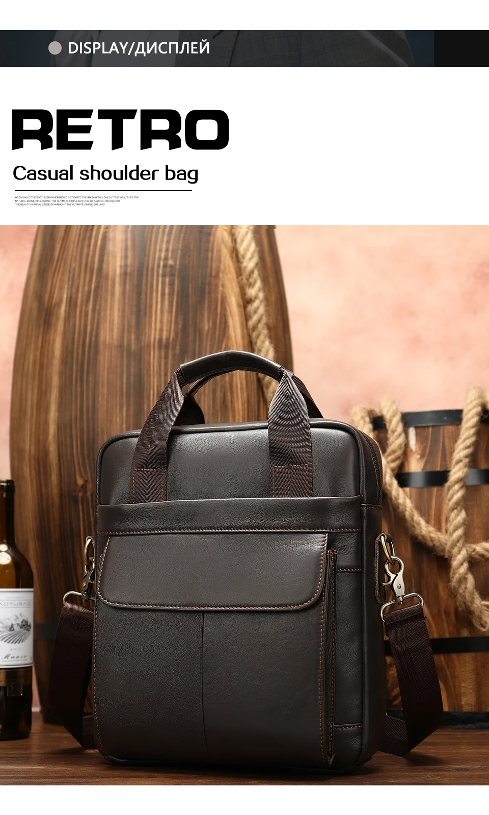 8 men's bag messenger bag men leather crossbody bags for men handbag business men's shoulder bag for 13.3'' laptoppurse
