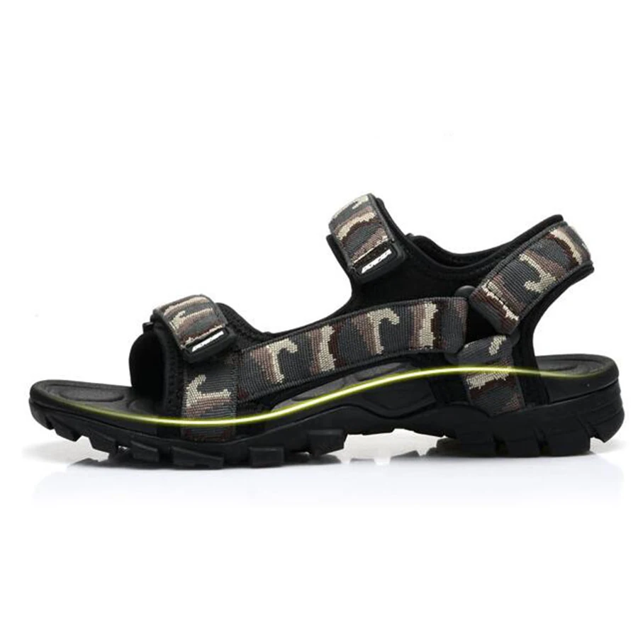 Модные камуфляжные летние мужские повседневные сандалии; дышащая мужская пляжная обувь на крючках; большие размеры 44-45;