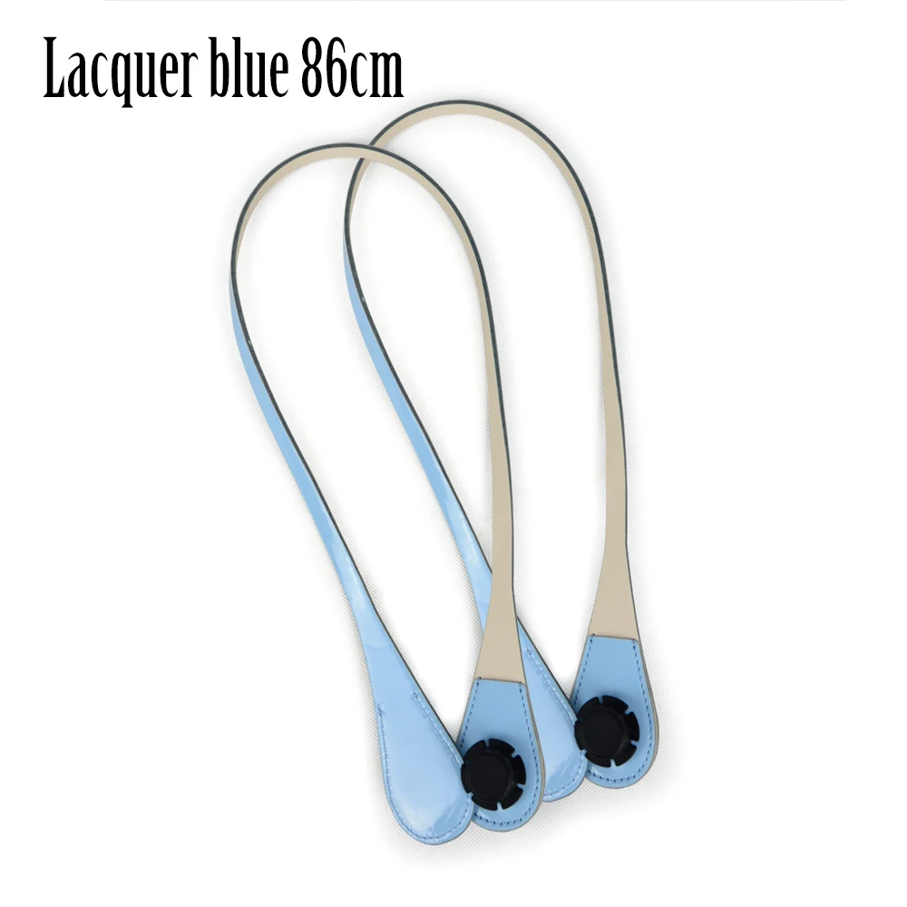 Lac blue 86cm Новые Длинные Короткие сверхтонкие Сменные каплевидные ручки из искусственной кожи для OBag для EVA O Bag Body - Цвет: Lac blue 86cm