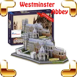 Подарок на Новый год Лондон Вестминстерское аббатство 3D Puzzle церкви модель головоломка Строительство DIY игрушка обучающая игра украшения