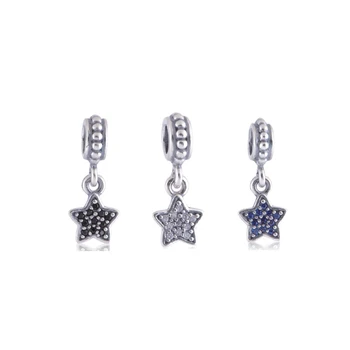 

Fits Western Charms Bracelet And Necklace 925 Sterling Silver Charm Sets Sparkling Stars Jewelry For Women & Men Jewelry