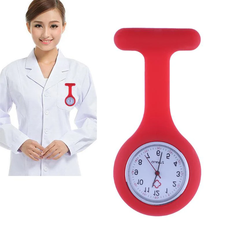 Silicone Nurse Doctor Watch Quartz Pocket Watches Brooch Clip Women