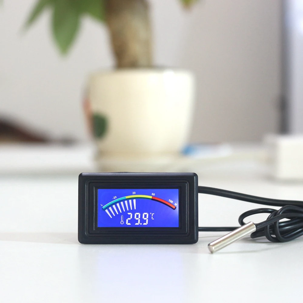 Ketotek usb 온도계 LCD 디지털 포인터 자동차 수온 측정기 게이지 C F MOD 컴퓨터 PC 수족관 보일러