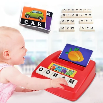 

Word Spelling English Letters Machine Letter Memory ABS Colours Hand-Eye Coordination Tearproof Card Developmental Creative