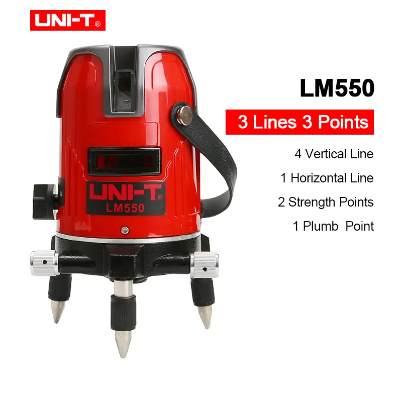 UNI-T LM520 LM530 LM550 красный и зеленый лазерный уровень 2/3/5 линии 360 градусов саморегулирующийся перекрестный лазерный уровень Красные линии лазерный уровень - Цвет: LM550