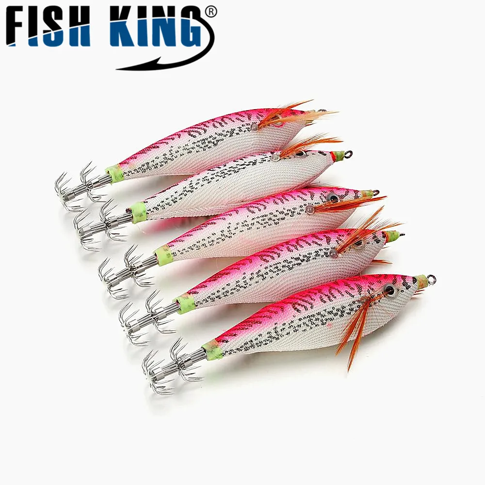 

FISH KING 1PC 11cm 15g Fishing Squid Lures Light Jigs For Fishing Tackle Outdoor Sports