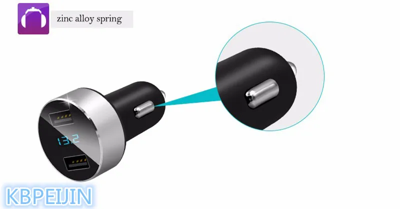 Новое автомобильное быстрое зарядное устройство с двумя светодиодами USB адаптер