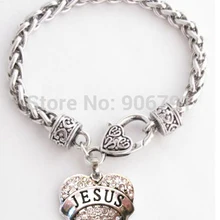 Иисус с прозрачным браслет с хрустальным сердечком