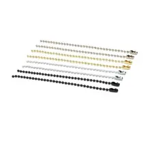 1 упаковка, золотой, серебряный, черный металл, 2,4 мм, круглый шар, цепочка из бисера с разъемом 10 см, 12 см, 15 см, длина, собачья бирка, фурнитура