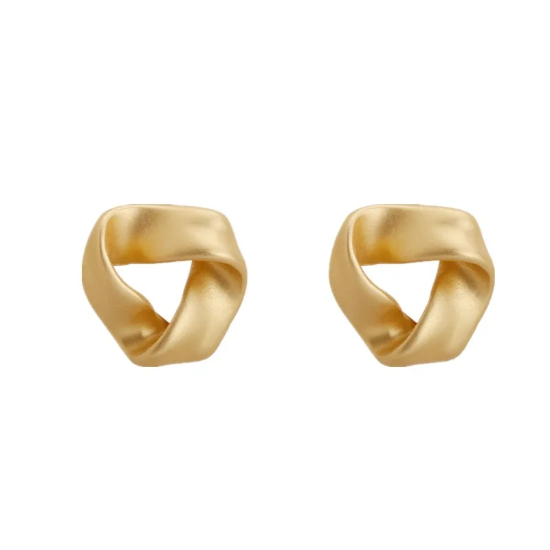 

Irregular Simple Geometric Matte Stud Earrings Gold Color RetroTriangle Earrings for Women Wedding Brides Jewelry Gift