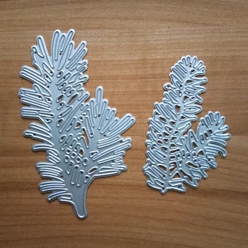 

Pine Branch DIY Metal Cutting Dies Stencil Scrapbook 2pcs Paper Card Embossing Craft Embroidery DIY Template